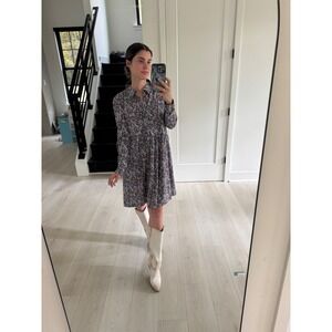 Boden Womens Dress Paisley Print Long Sleeve Casual Shirt Dress